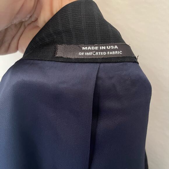 Vtg 90s PinStripe Mens Blazer 46R Preppy Wall Street USA Business Y2K Sopranos - Picture 15 of 16